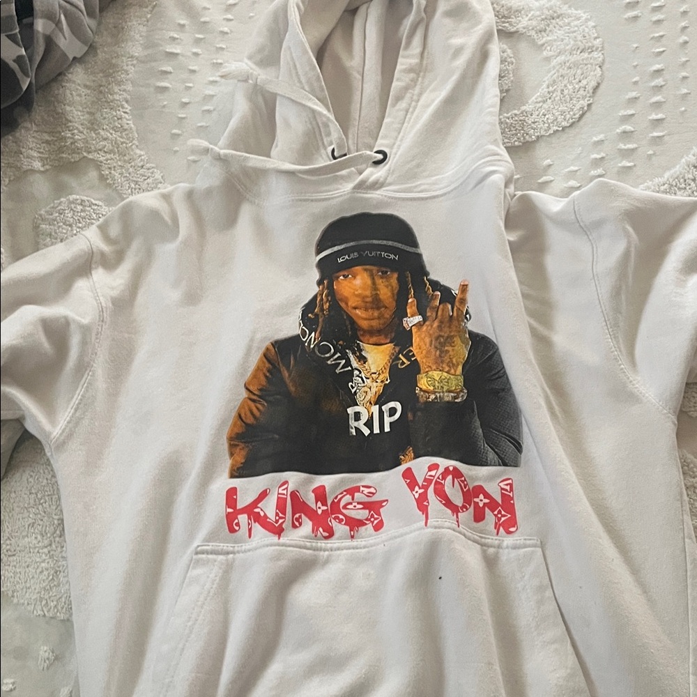 White Hoodie with Graphic Print